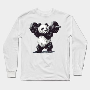panda at gym Long Sleeve T-Shirt